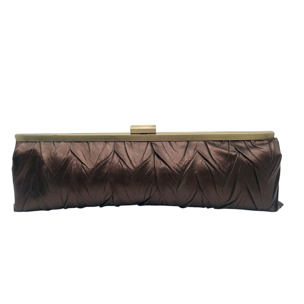 Jessica McClintock Metallic Brown Framed Evening Bag